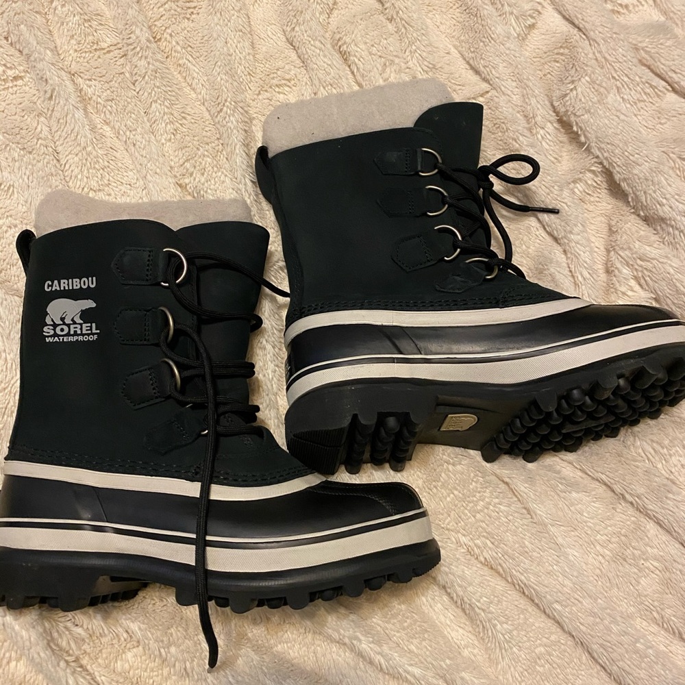Sorel Caribou waterproof snow boots.
